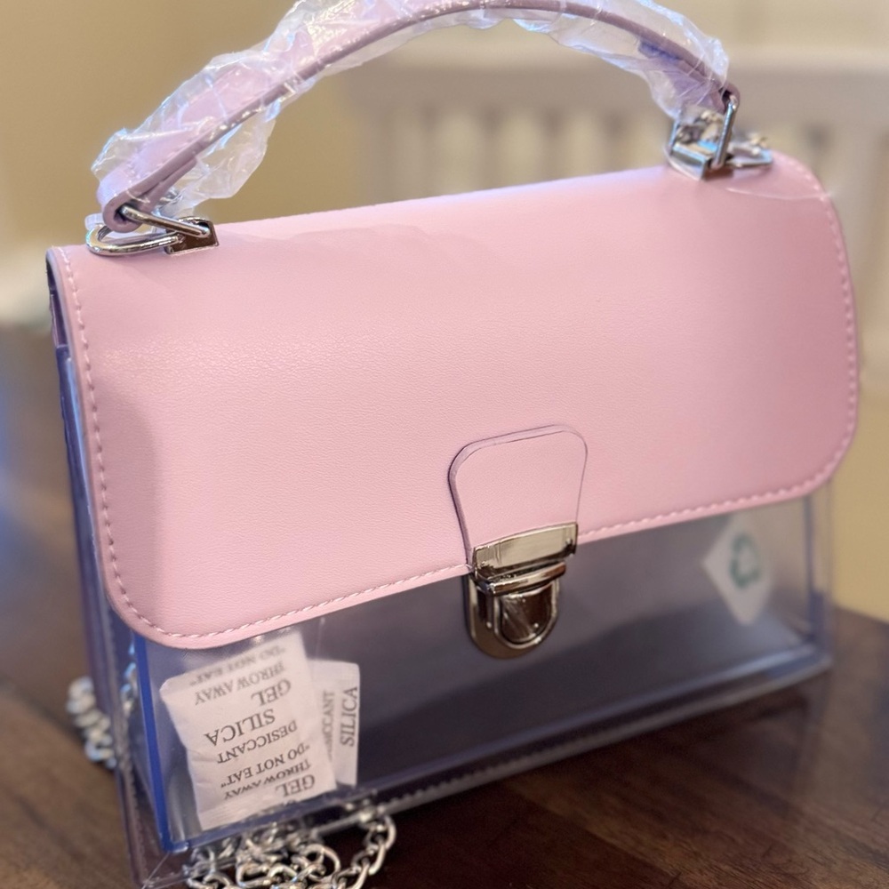Lilac and Clear Women's Handbag